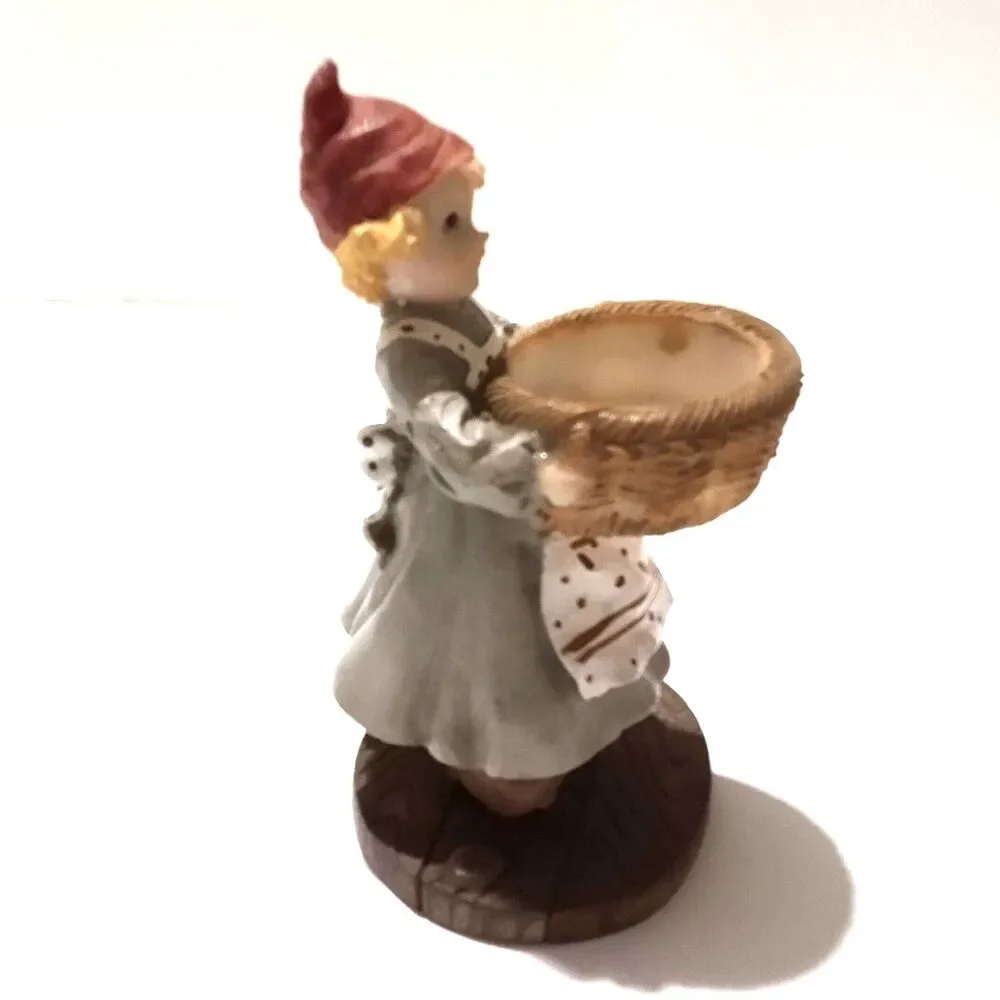 Vintage Sia Collection Julejente Christmas Girl Tea Light Figurine